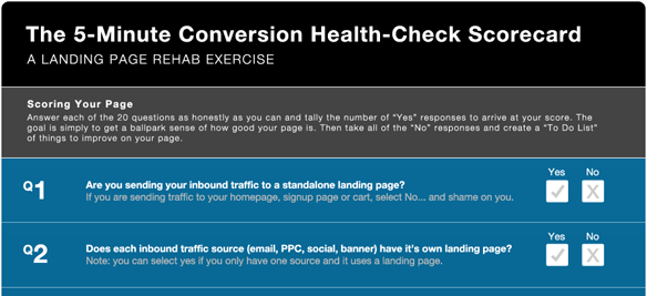 Conversion scorecard