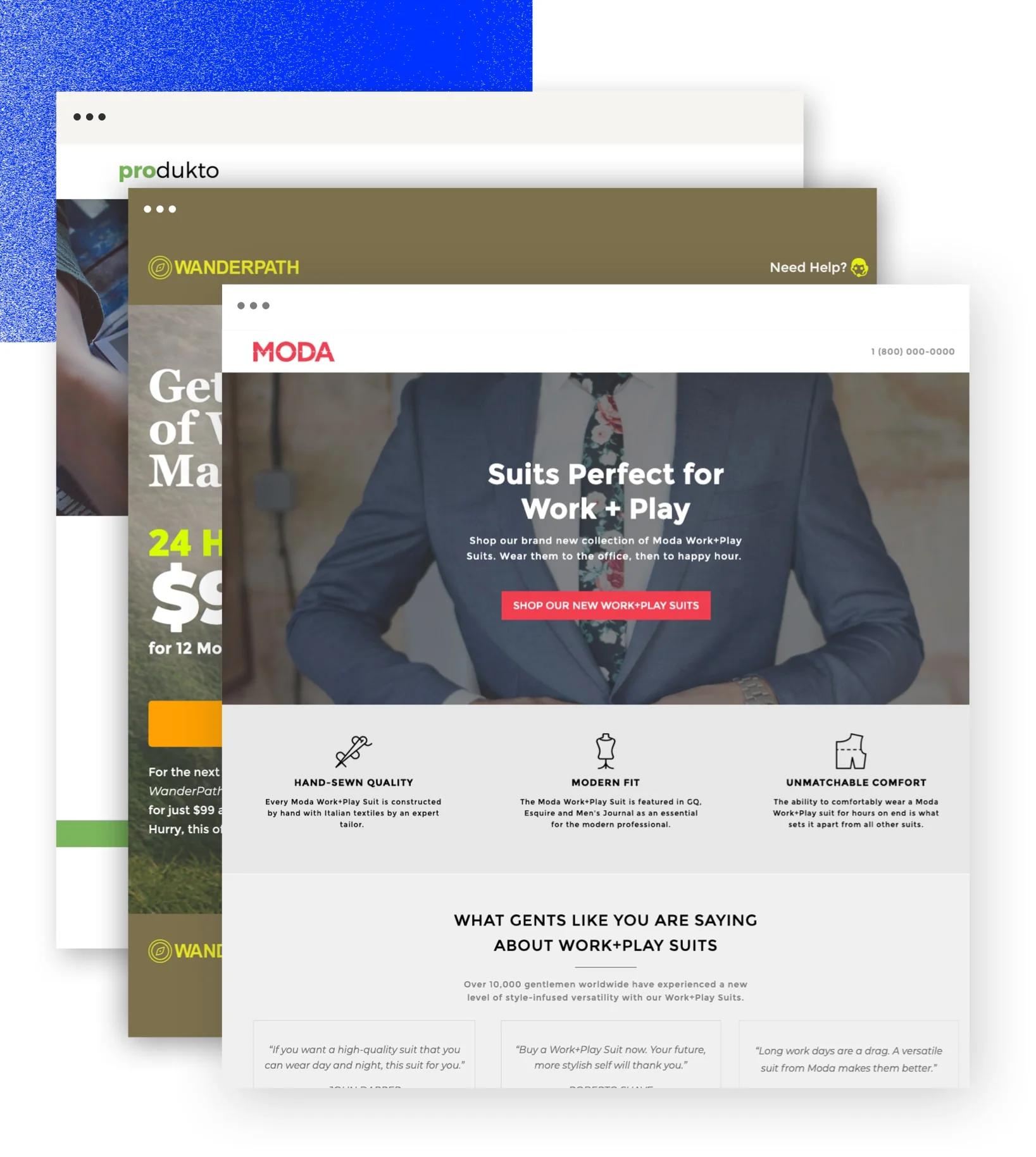 Ecommerce landing page templates