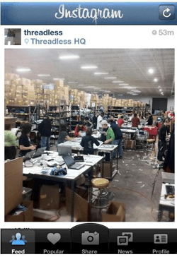 Threadless customer service on instagram
