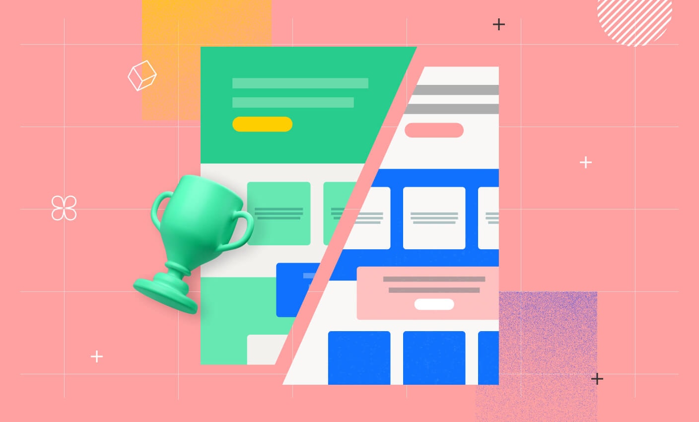 Horizontal thumbnail hero image for A/B testing examples blog post