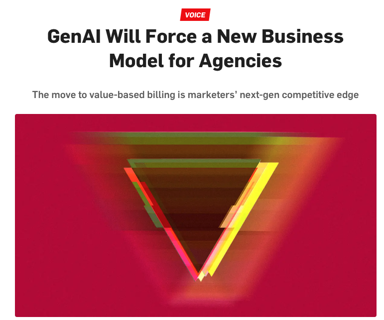 The headline and hero image from Adweek article written by Aaron Kwittken