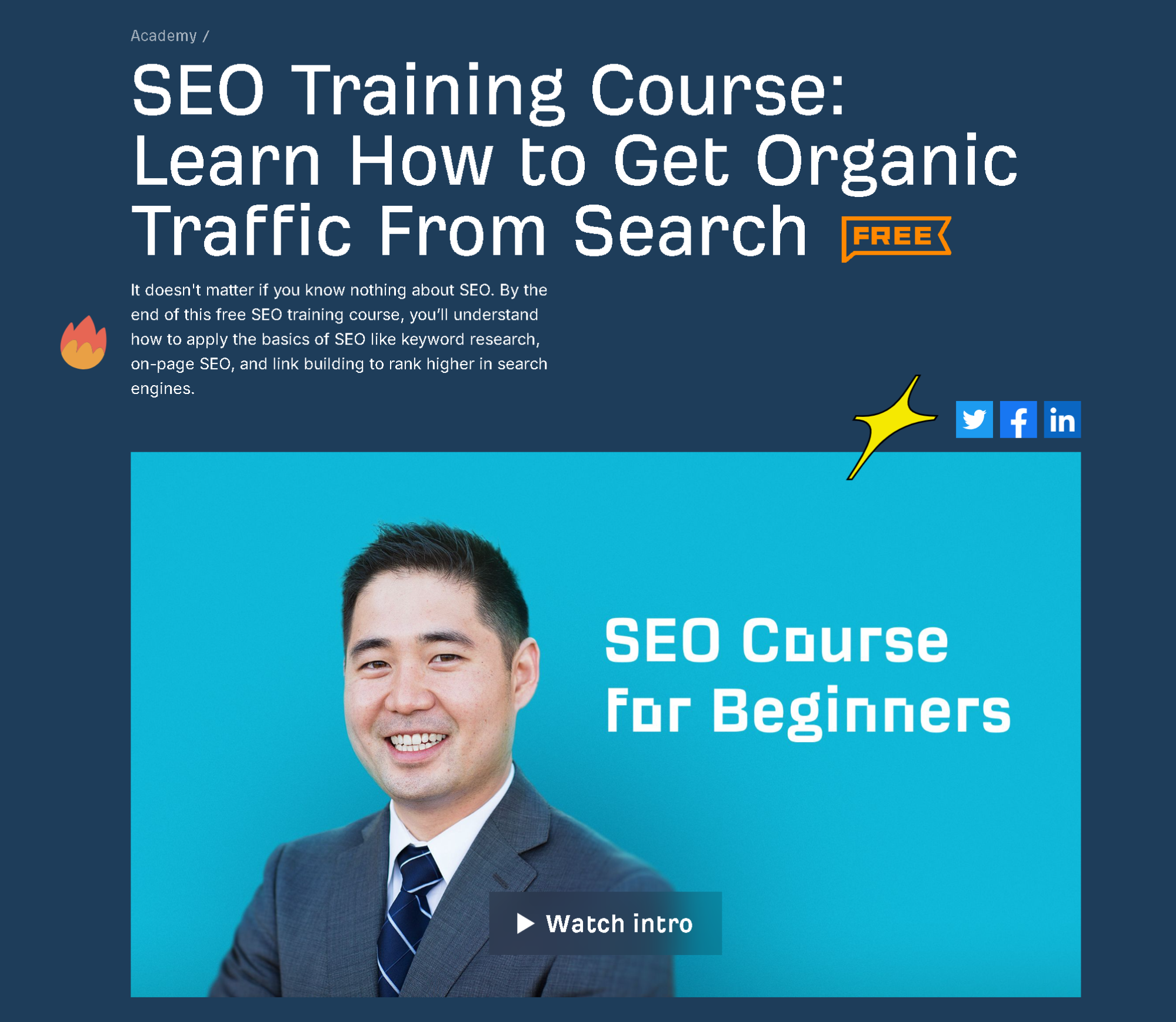 Screenshot of landing page for Ahrefs