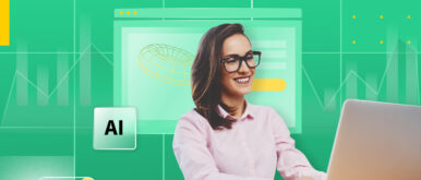 A girl searching about What AI in Analytics is and examples of AI analytics