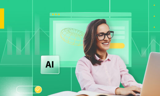 A girl searching about What AI in Analytics is and examples of AI analytics