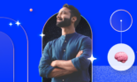 Image depicting a man thinking about AI marketing tools