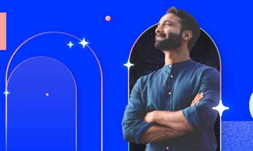 Image depicting a man thinking about AI marketing tools