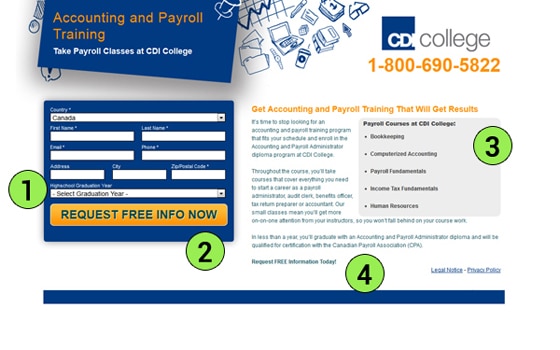 CDI College Landing Page