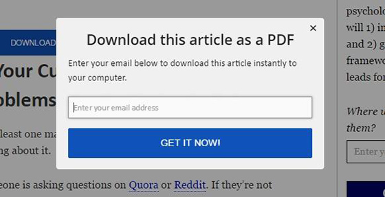 Content Upgrade Pop-up SumoMe