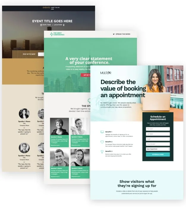 Unbounce Landing page templates - desktop version