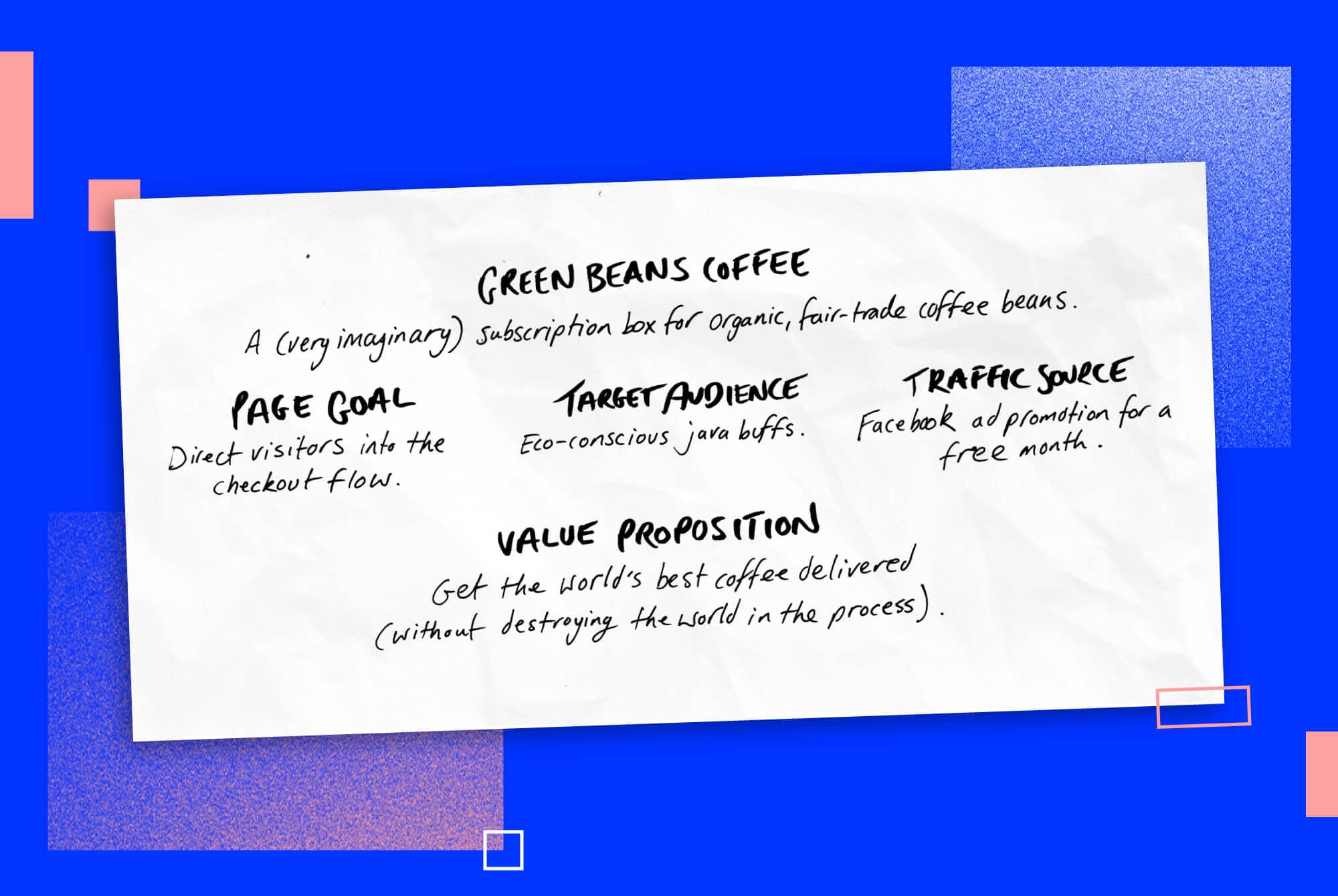 Desktop version of Value proposition example on a landing page