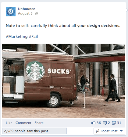 Facebook Engagement Tactics - Marketing Fail