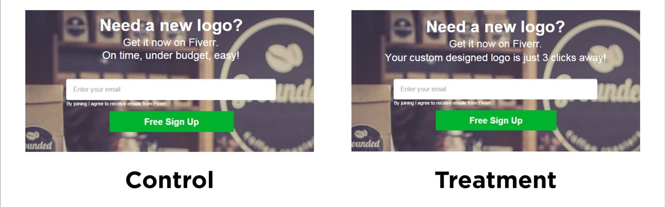 Fiverr AB Test – Ultra Specific Copy