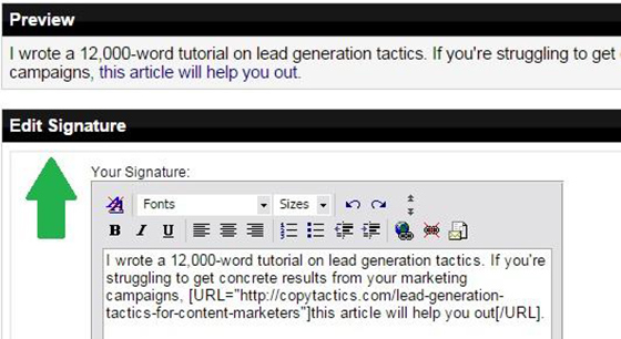 Forum Marketing Signature