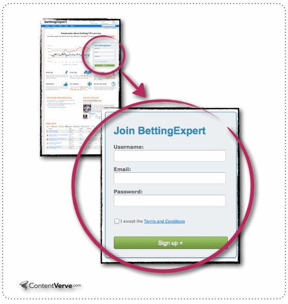 Form copy in A/B test