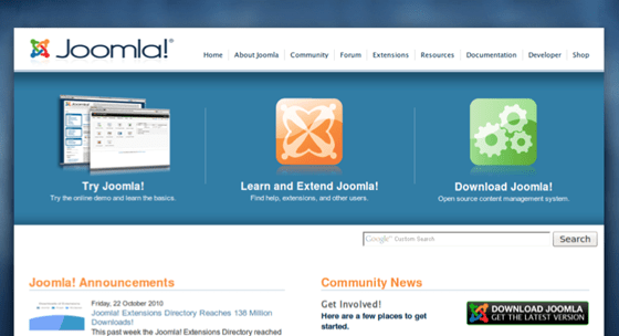 Joomla Old Homepage