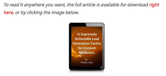 Landing Page Content Upgrade