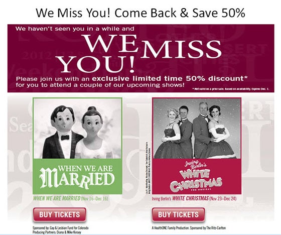MarketingSherpa Denver Performing Arts Email