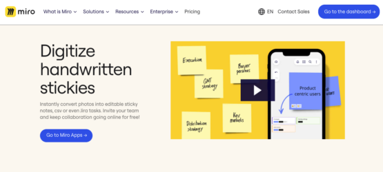 Thumbnail screenshot of a Miro landing page