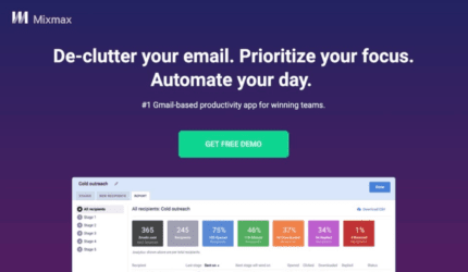 Thumbnail screenshot of a Mixmax landing page