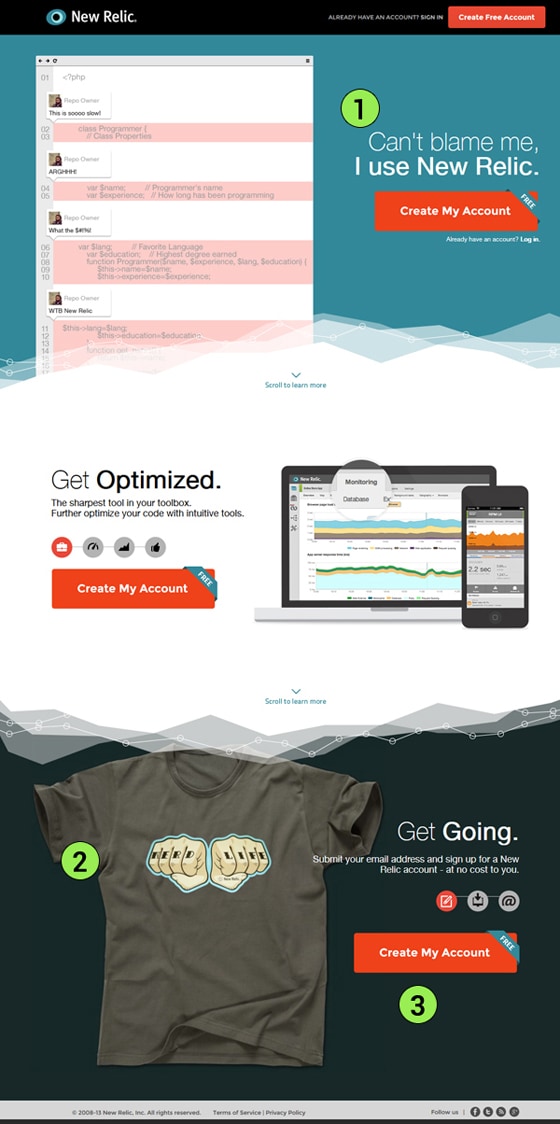 New Relic Landing Page