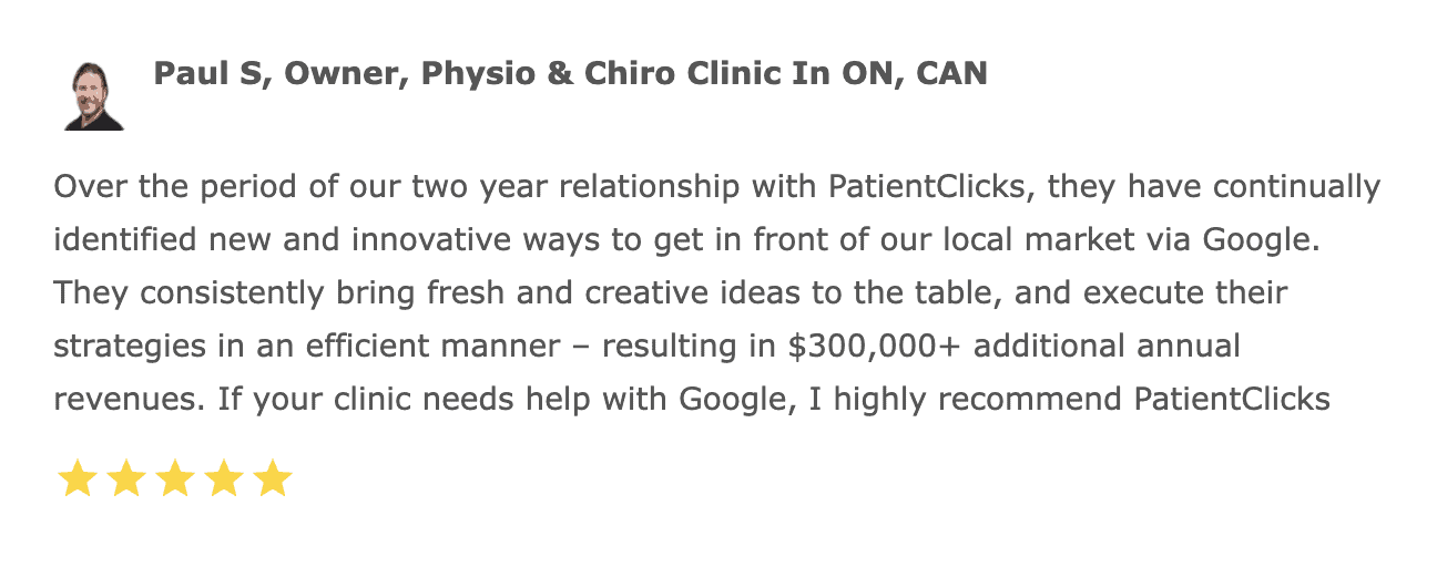 Patient Clicks customer testimonial