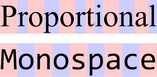 Proportional vs Monospace
