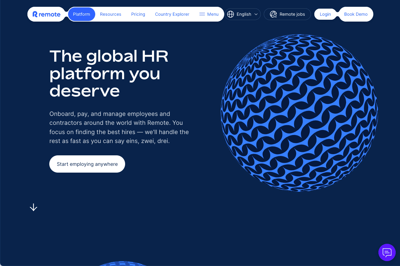 Thumbnail screenshot of a Remote landing page