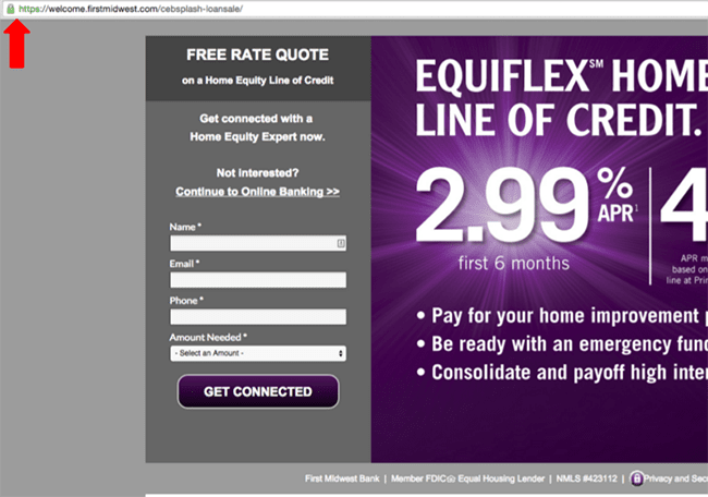 SSL Landing Page Example