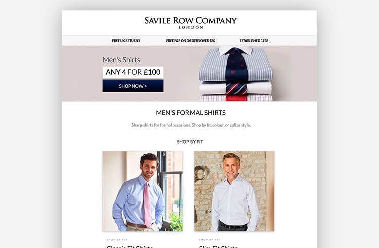 Smart Traffic Landing Page Variant - Savile Row Company