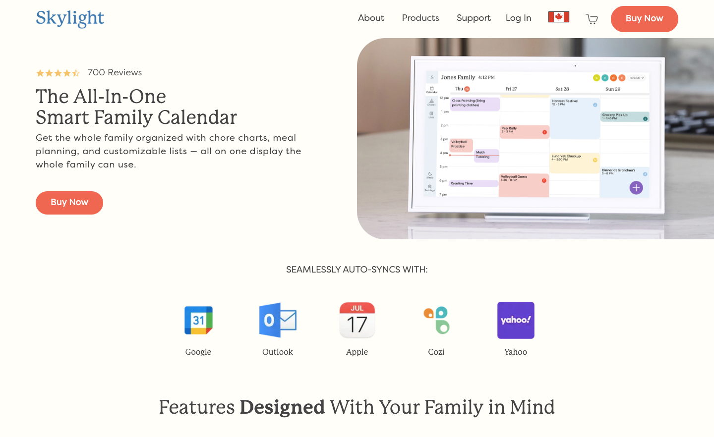 Landing page example from Skylight