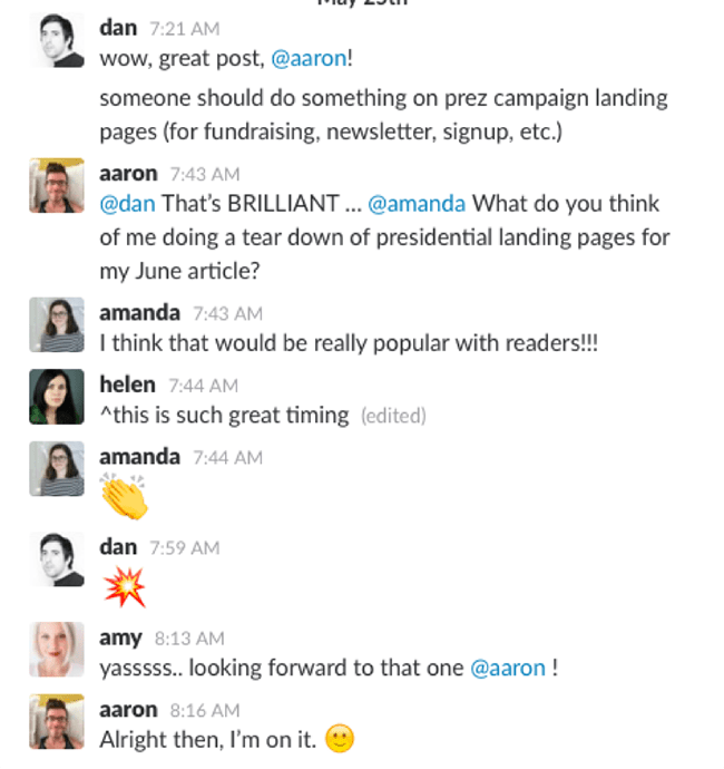 Slack conversation