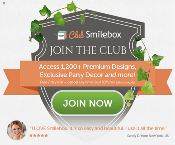 Smilebox Popup
