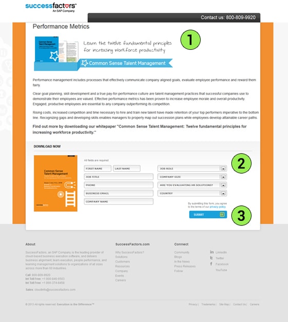 Success Factors Landing Page