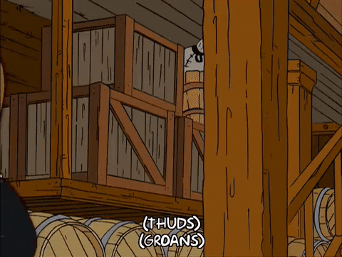 Animated gif of man falling down with a thud