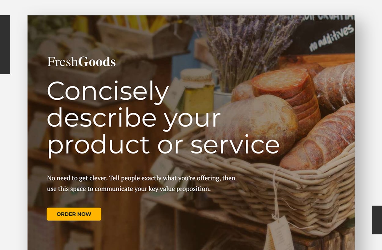Landing Page Template Examples - FreshGoods