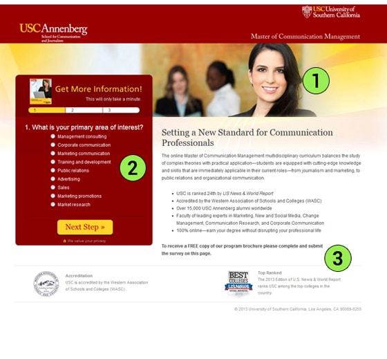USC Annenberg Landing Page