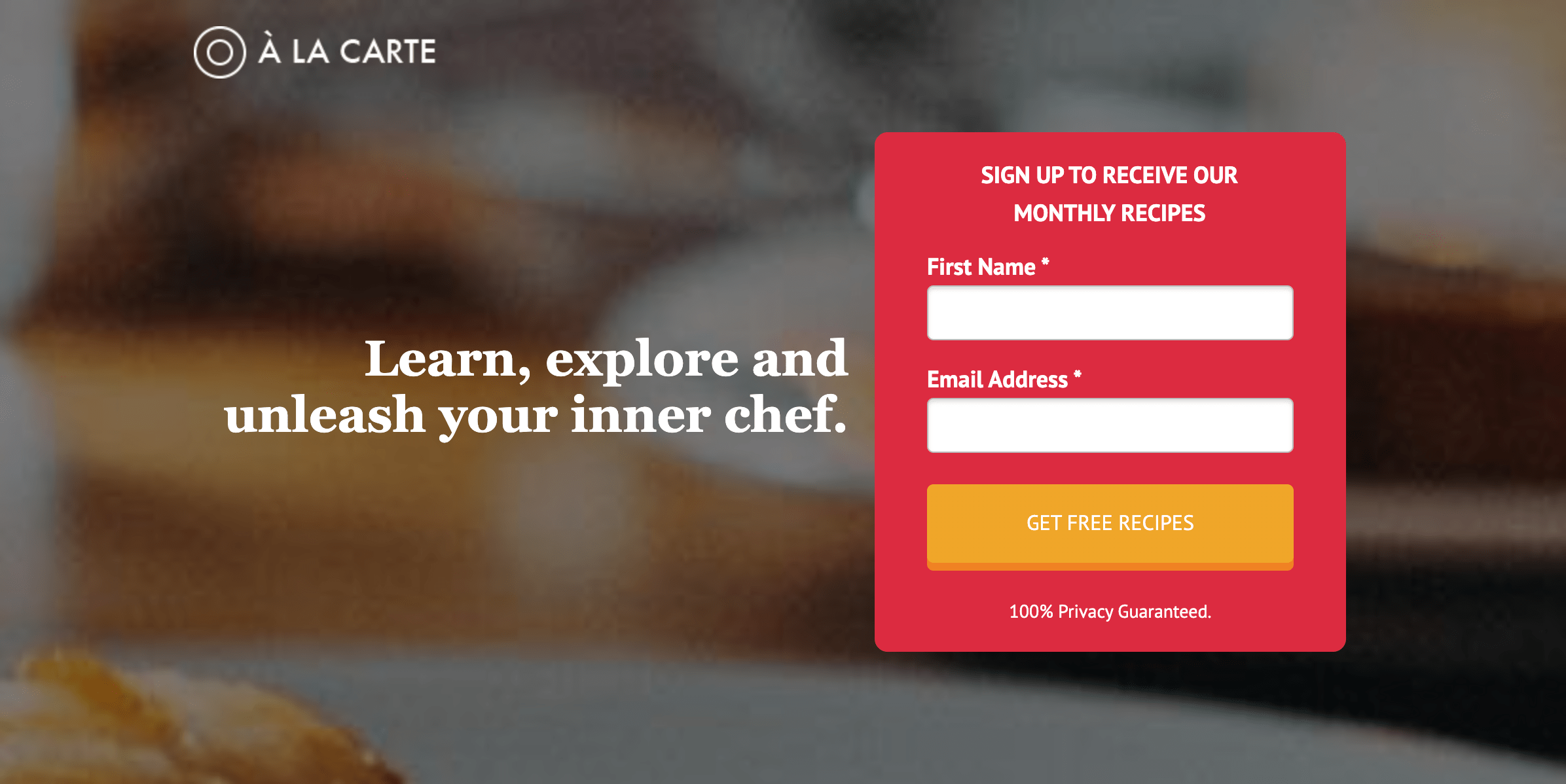 Restaurant Landing Pages Sano