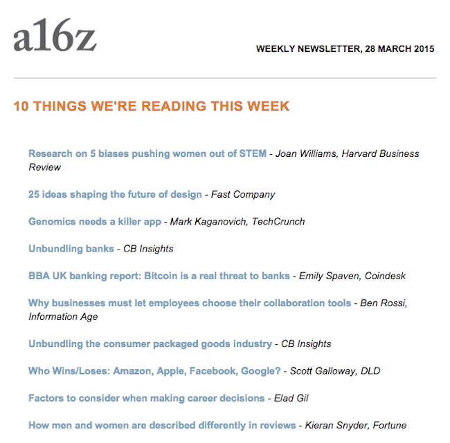 a16z Newsletter - Easy to Scale