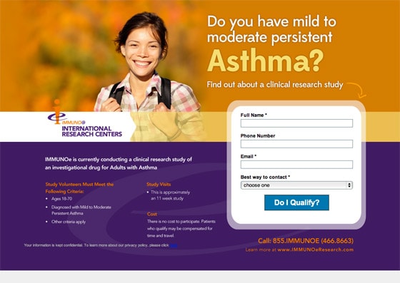 asthma landing page