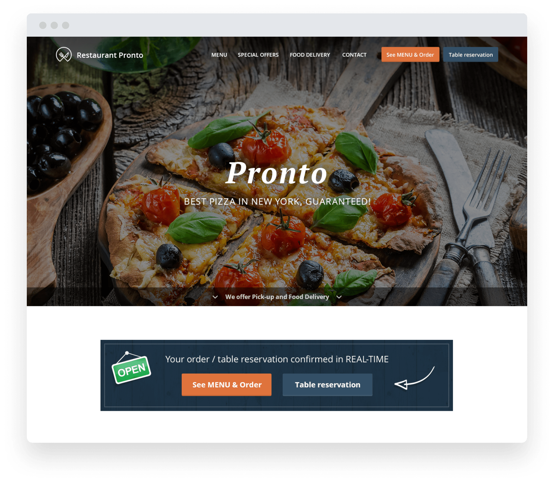 Restaurant Landing Pages Button