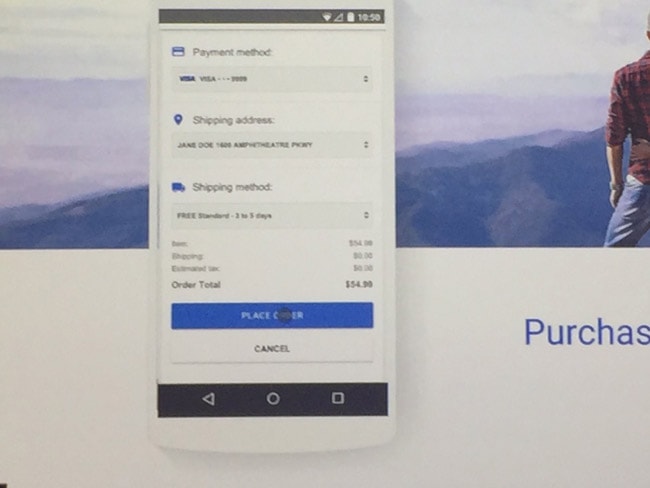 Buy now button Mobile Google