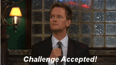 Animated GIF of a man saying challenge accepted