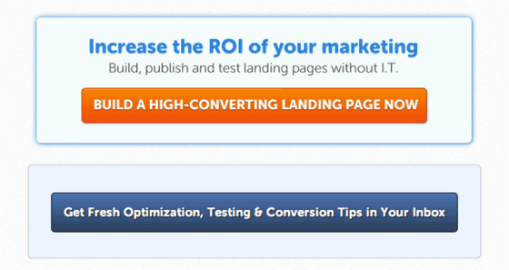 Content Marketing; Unbounce CTA example