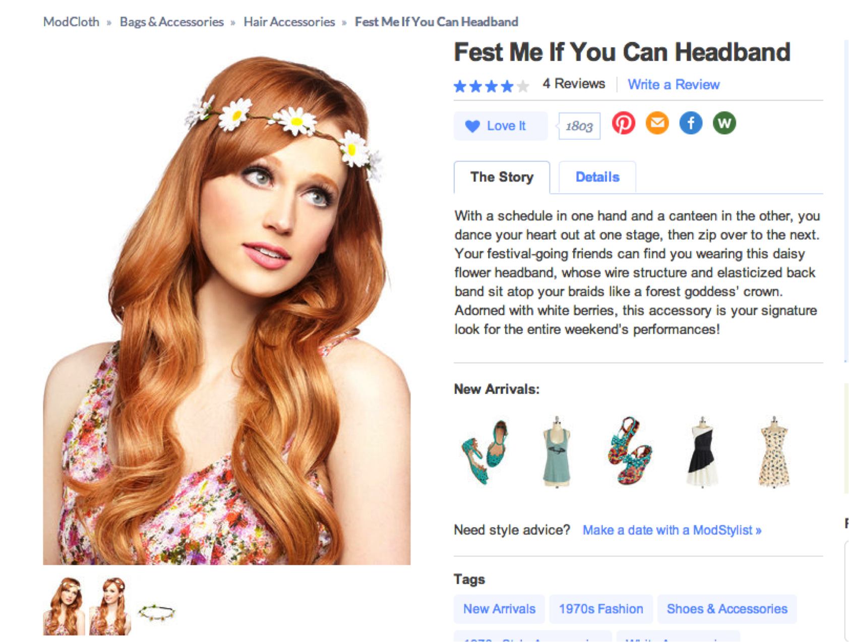 Copywriting: Modcloth product page example
