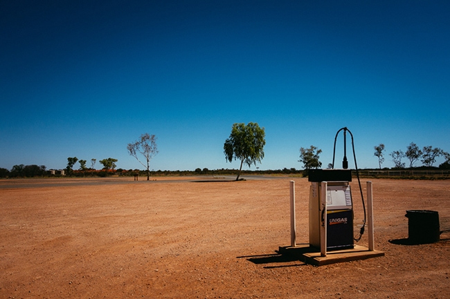 Deserted gas station