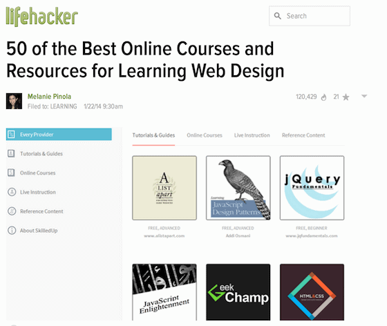 Design Resources: Lifehacker roundup post