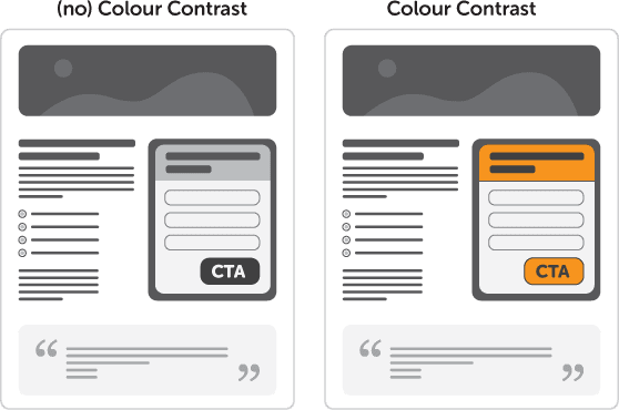 design to increase conversions color contrast