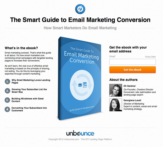 ebook download landing page
