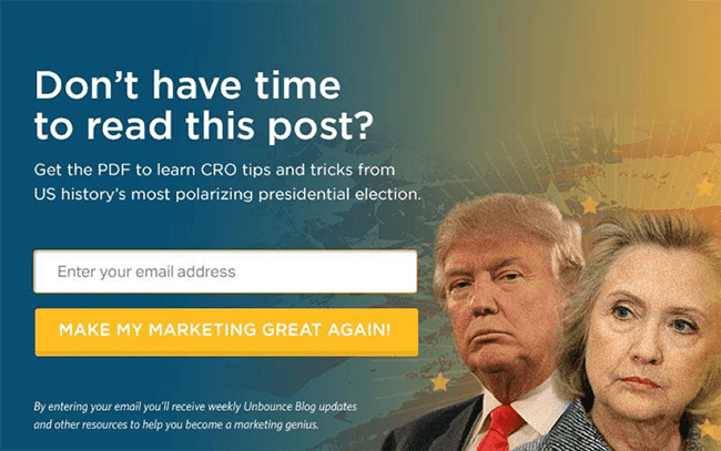 Exit overlay on presidential post