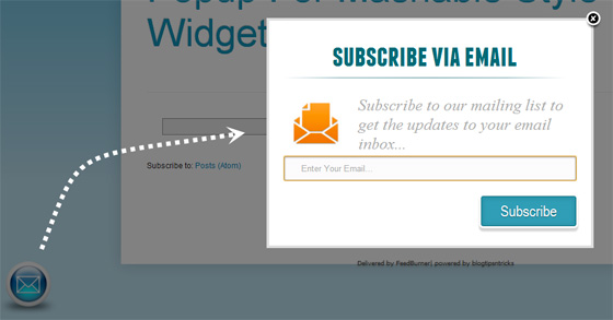 email subscription popup